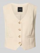 Zero Weste mit V-Ausschnitt in Sand, Größe 38