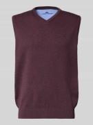 Fynch-Hatton Pullunder mit Label-Stitching in Pflaume, Größe 3XL
