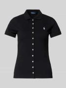 Polo Ralph Lauren Poloshirt mit Knopfleiste in Black, Größe L
