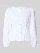 Rich & Royal Taillierte Bluse mit Rundhalsausschnitt in Weiss, Größe 3...