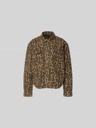 Anine Bing Jacke mit Allover-Animal-Print in Mittelbraun, Größe L