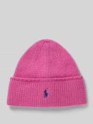 Polo Ralph Lauren Wollmütze mit Logo-Stitching in Pink, Größe 1