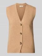 Christian Berg Woman Strickweste aus Wolle mit V-Ausschnitt in Camel, ...
