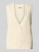 MOS MOSH Weste mit V-Ausschnitt Modell 'Kirby' in Ecru, Größe L