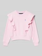 Polo Ralph Lauren Teens Sweatshirt mit Volants in Rosa, Größe L