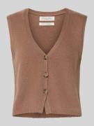 Christian Berg Woman Weste aus reinem Kaschmir in Hazel, Größe L