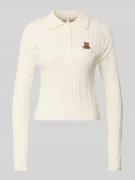 Only Slim Fit Poloshirt aus Viskose-Mix Modell 'KATIA' in Offwhite Mel...