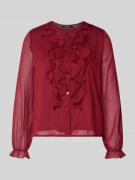 Zero Hemdbluse mit Knopfleiste in Rot, Größe 34