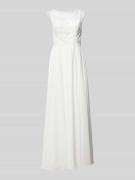 Laona Abendkleid mit Ziersteinbesatz in Offwhite, Größe 42