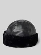 Pieces Mütze mit Kunstfellbesatz Modell 'RANDIN' in Black, Größe 1