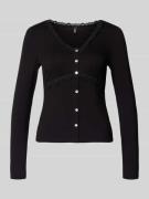 Only Slim Fit Langarmshirt aus Viskose-Mix Modell 'SINI' in Black, Grö...