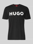 HUGO T-Shirt mit Label-Schriftzug Modell 'DULIVIO' in Black, Größe L