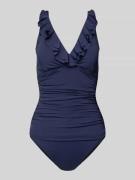 Lauren Ralph Lauren Badeanzug mit Rüschen und tiefem Rückenausschnitt ...