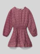 Mango Knielanges Kleid mit Smok-Details in Bordeaux, Größe 122