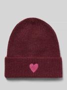 Pieces Beanie mit Stickerei Modell 'MALIKA' in Bordeaux Melange, Größe...