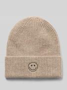 Pieces Beanie mit Stickerei Modell 'MALIKA' in Beige Melange, Größe 1