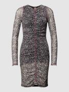 BOSS Orange Knielanges Kleid mit Allover-Muster Modell 'Eken' in Black...