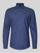 BOSS Slim Fit Businesshemd aus Baumwoll-Mix Modell 'HANK' in Marine, G...