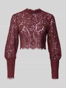 Bardot Cropped Longsleeve mit Stehkragen Modell 'Georgia' in Bordeaux,...