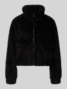 Only Loose Fit Fleecejacke mit Stehkragen Modell 'ANNA CONTACT' in BLA...