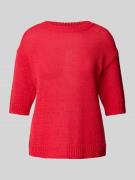 s.Oliver RED LABEL Relaxed Fit Strickpullover aus Baumwoll-Mix in Rot,...