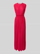 ICHI Maxikleid mit Plisseefalten und Rundhalsausschnitt in Pink, Größe...