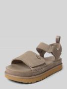 UGG Ledersandale mit Label-Badge Modell 'GOLDENSTAR' in Hellgrau, Größ...