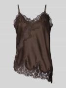 Neo Noir Trägertop mit Spitze Modell 'Viole' in Dunkelbraun, Größe 34