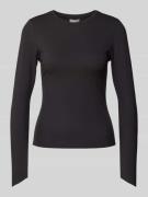 AIMN Longsleeve mit geripptem Rundhalsausschnitt Modell 'Sense' in Bla...