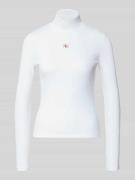 Calvin Klein Jeans Turtleneck-Pullover mit Label-Detail in Weiss, Größ...