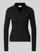 Calvin Klein Jeans Longsleeve mit Label-Detail in Black, Größe L