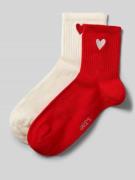 Jake*s Casual Socken mit Label-Print im 2er-Pack in Kirsche, Größe 35-...