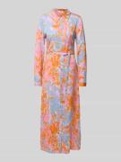 mbyM Hemdblusenkleid mit Bindegürtel Modell 'Sicca' in Orange, Größe M