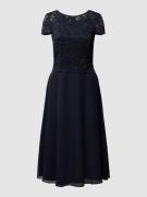 Christian Berg Cocktail Cocktailkleid mit Zierbesatz in Marine Melange...