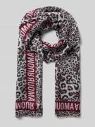 Marc Cain Schal mit Seiden-Anteil mit Allover-Animal-Print in Kirsche,...