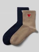 Jake*s Casual Socken mit Label-Print im 2er-Pack in Taupe, Größe 35-38