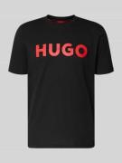 HUGO T-Shirt mit Label-Schriftzug Modell 'DULIVIO' in Black, Größe L
