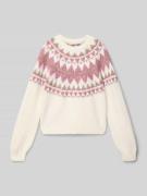 Mango Strickpullover mit gerippten Abschlüssen Modell 'erika' in Ecru,...