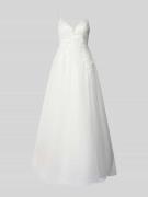Luxuar Brautkleid mit Details aus Spitze in Offwhite, Größe 32