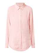 0039 Italy Bluse aus Leinen Modell 'Sanja' in Neon Pink, Größe S