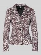 Marc Cain Slim Fit Blazer mit Allover-Animal-Print in Sand, Größe 34