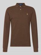 Polo Ralph Lauren Slim Fit Poloshirt aus reiner Baumwolle in Dunkelbra...