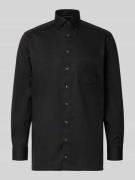 OLYMP Regular Fit Businesshemd aus Baumwolle mit Kentkragen in Black, ...