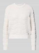 Guess Strickpullover mit gerippten Abschlüssen in Offwhite, Größe L
