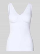 Schiesser Slim Fit Top mit V-Ausschnitt Modell 'Invisible' in Weiss, G...