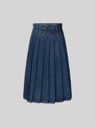 Self-Portrait Jeansrock mit Reißverschluss in Jeansblau, Größe L