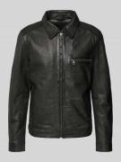 MAURITIUS Lederjacke mit Reißverschluss Modell 'Vintage Short' in Anth...