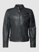 MAURITIUS Lederjacke mit Stehkragen Modell 'MARC LAKEV' in Marine, Grö...