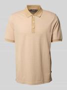 MAERZ Muenchen Slim Fit Poloshirt mit Strukturmuster in Sand, Größe 50
