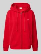 Levi's® Sweatjacke mit Label-Patch und Känguru-Tasche in Rot, Größe S